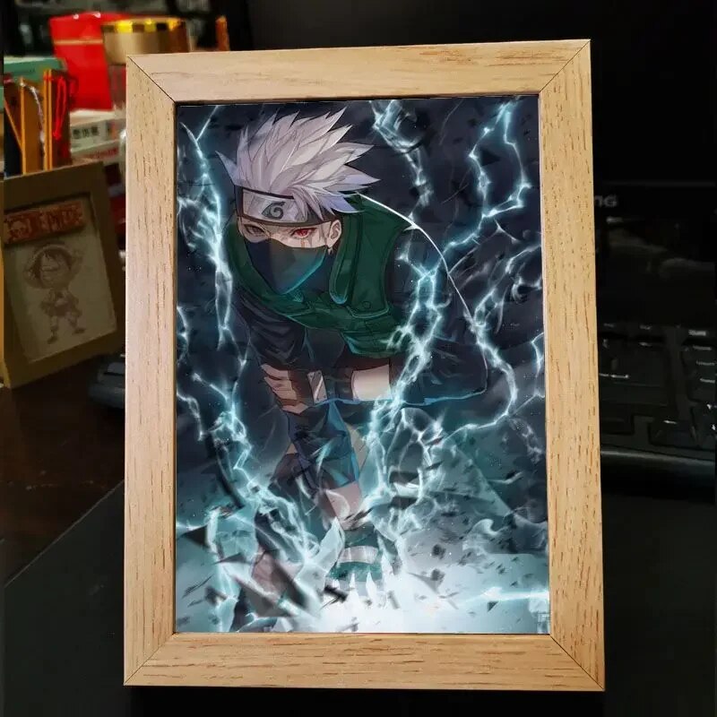 Naruto portrait in wooden frame