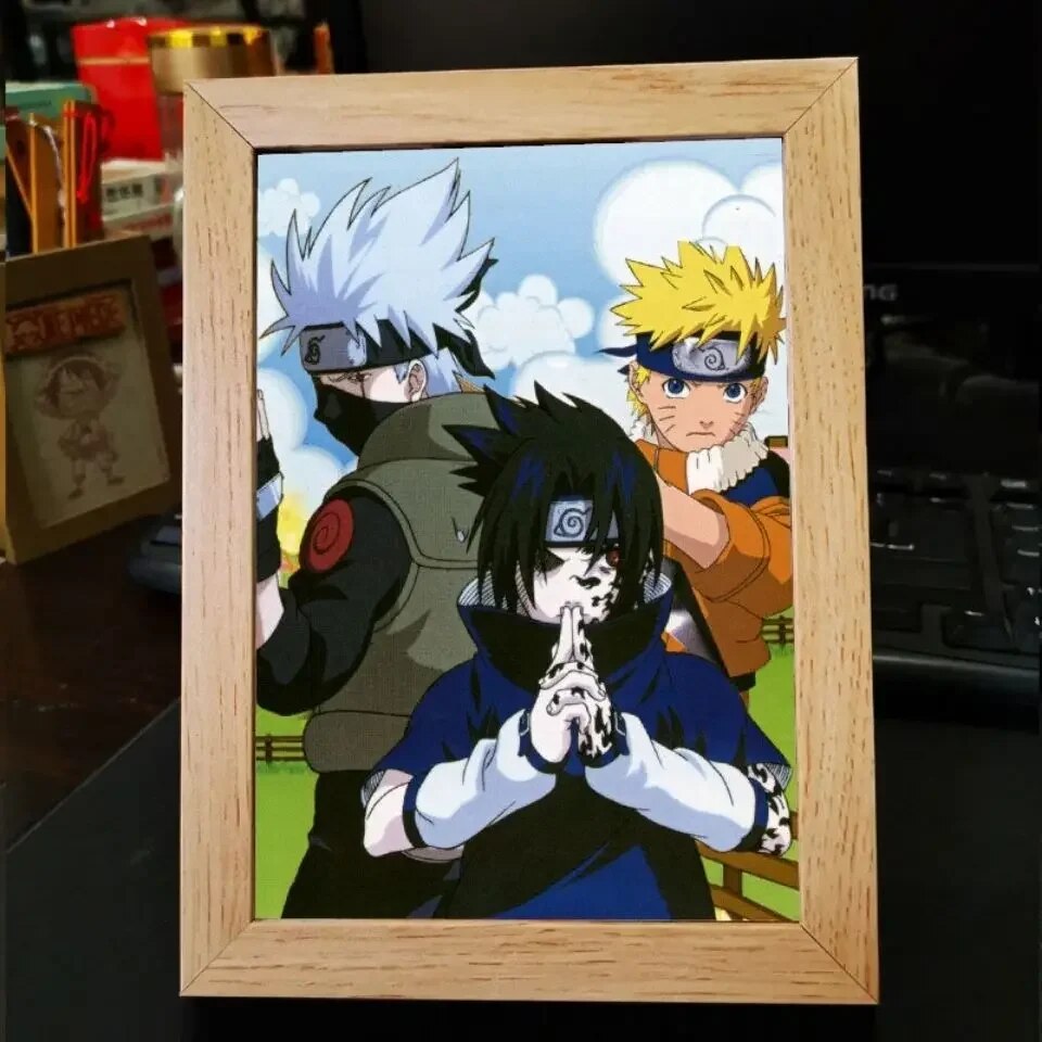 Naruto portrait in wooden frame