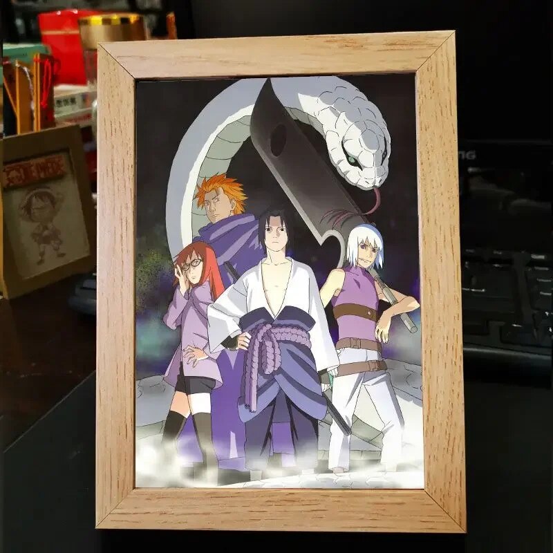 Naruto portrait in wooden frame