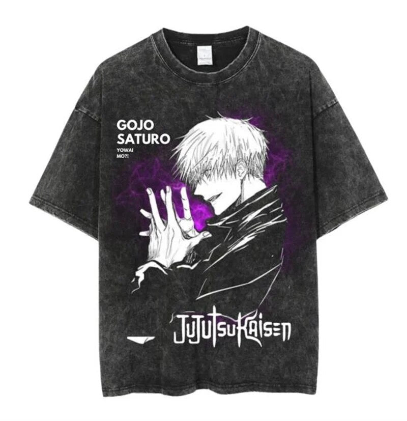 Satoru Gojo Vintage Baumwollen T-Shirt