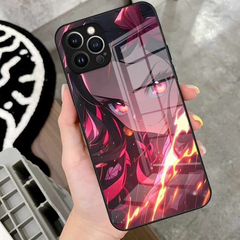 Demon Slayer Phone Cases for IPhones (Tempered Glass)