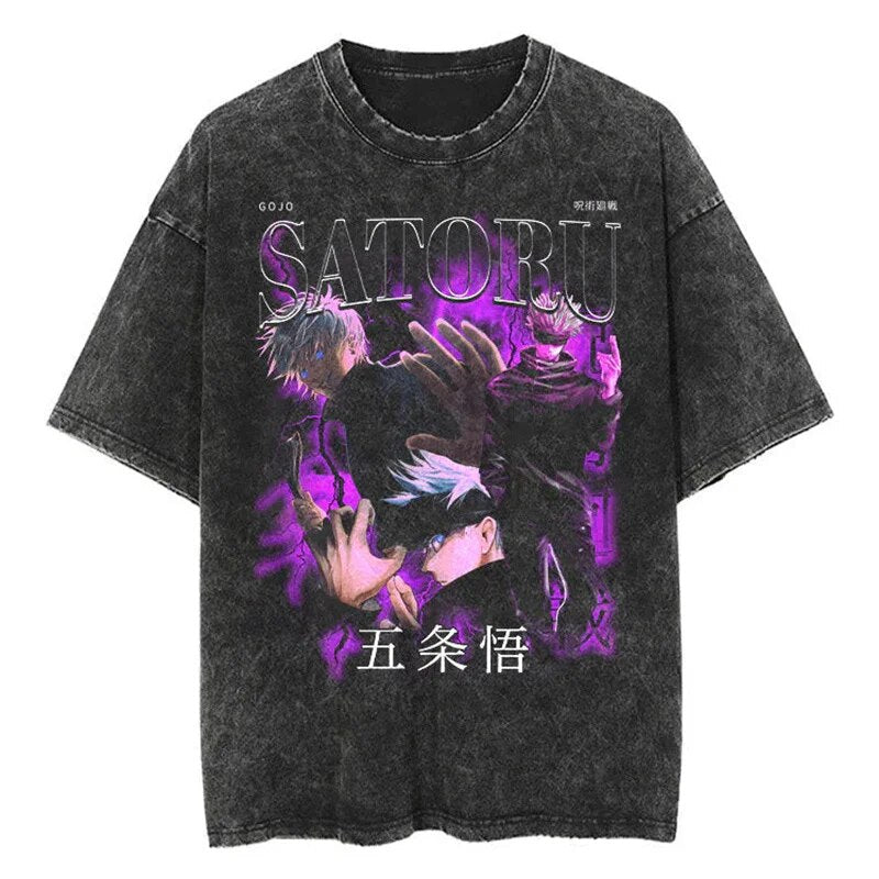 Satoru Gojo Vintage Baumwollen T-Shirt