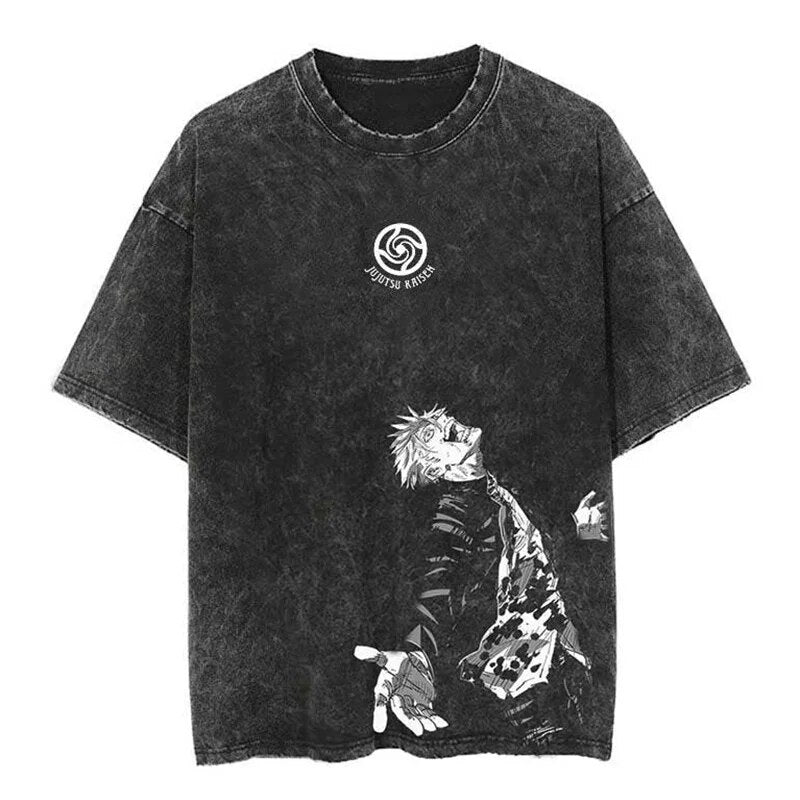 Satoru Gojo Vintage Baumwollen T-Shirt