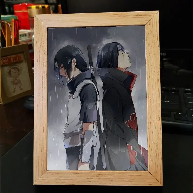 Naruto portrait in wooden frame