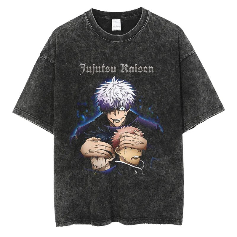 Satoru Gojo Vintage Baumwollen T-Shirt