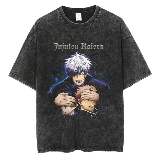 Satoru Gojo Vintage Baumwollen T-Shirt