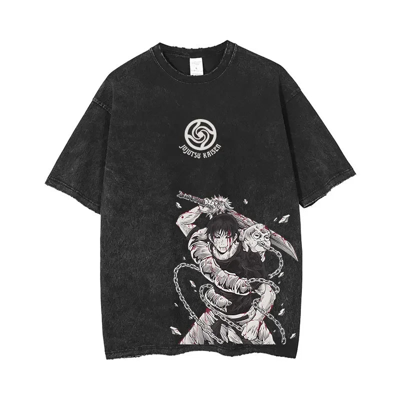 Toji Fushiguro Vintage Baumwollen T-Shirt
