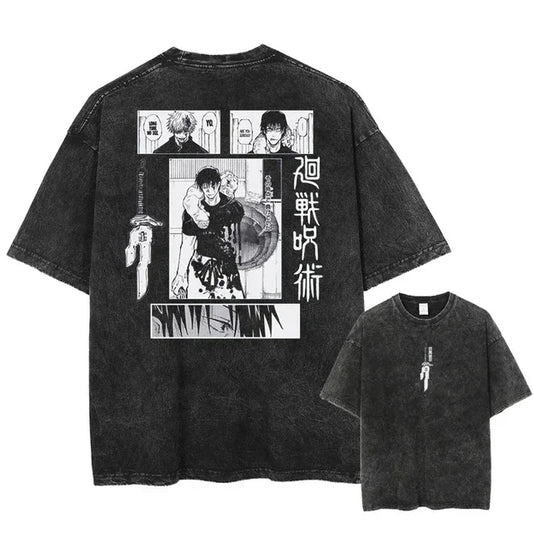 Toji Fushiguro Vintage Baumwollen T-Shirt