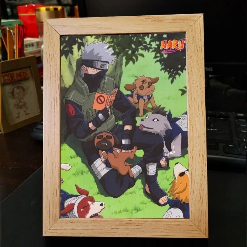 Naruto portrait in wooden frame