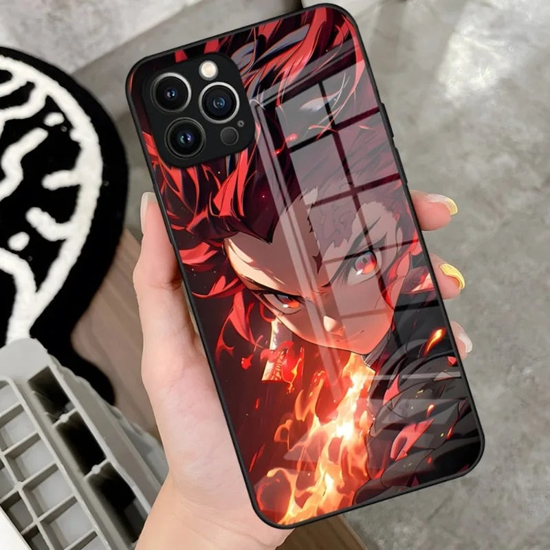 Demon Slayer Phone Cases for IPhones (Tempered Glass)
