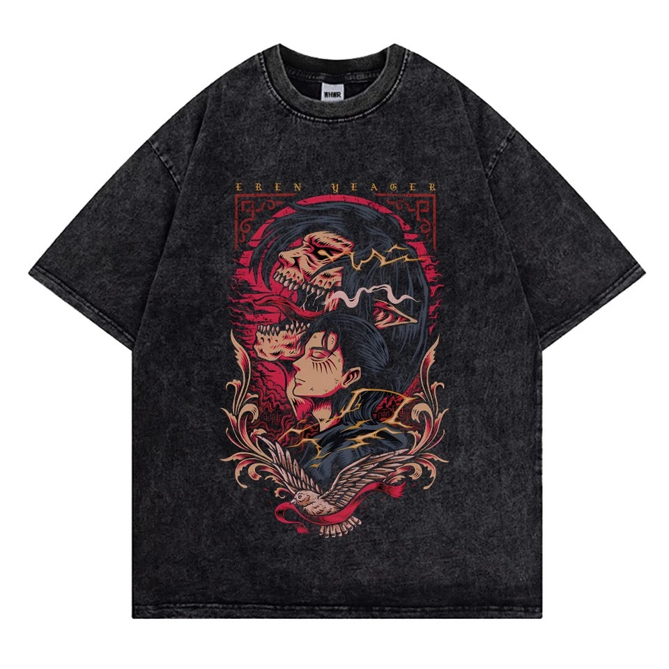 Attack on Titan Vintage Baumwollen T-Shirt