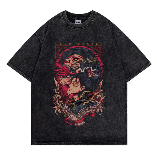 Attack on Titan Vintage Baumwollen T-Shirt