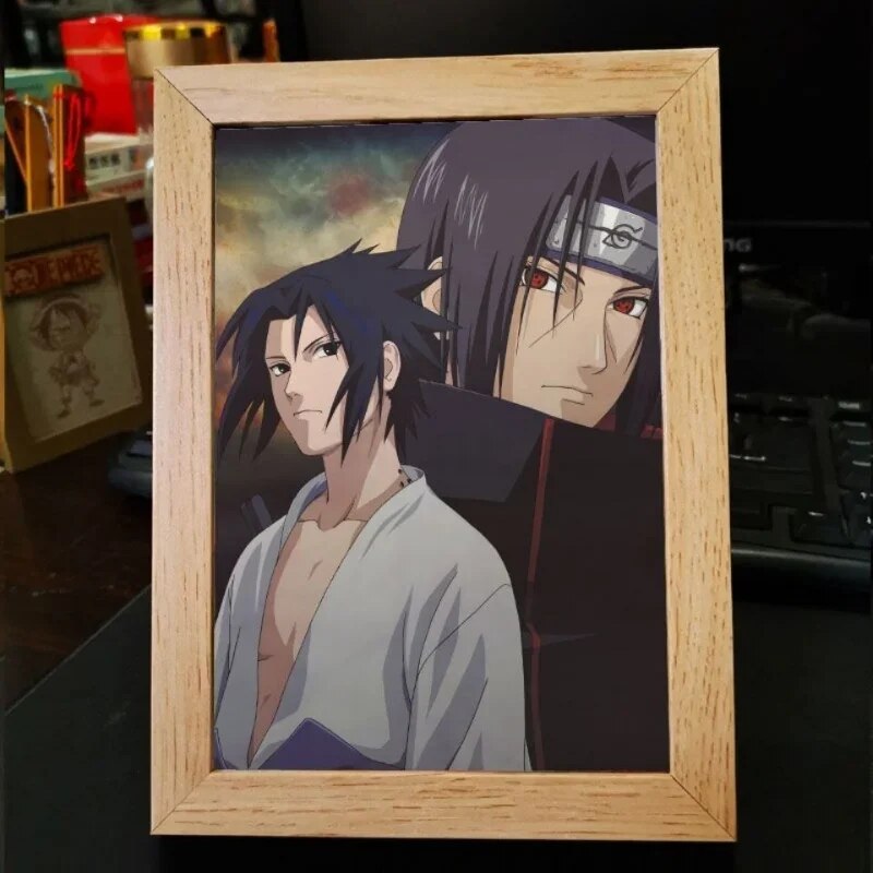 Naruto portrait in wooden frame