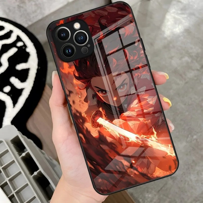 Demon Slayer Phone Cases for IPhones (Tempered Glass)