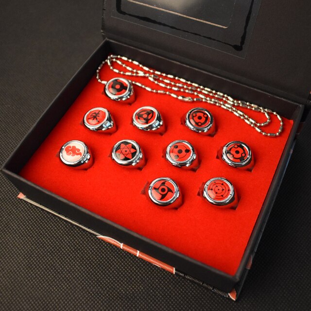 Naruto Akatsuki Metall Ringe Set