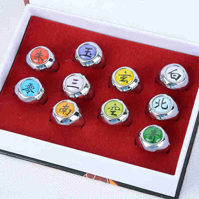 Naruto Akatsuki Metall Ringe Set