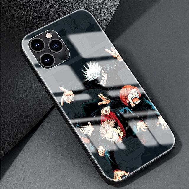 Jujutsu Kaisen Handyhüllen für IPhones (Gehärtetes Glas)