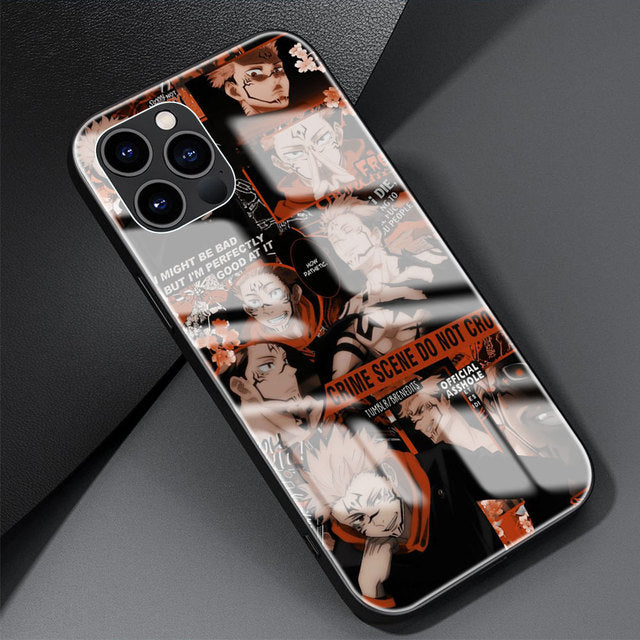 Jujutsu Kaisen Handyhüllen für IPhones (Gehärtetes Glas)