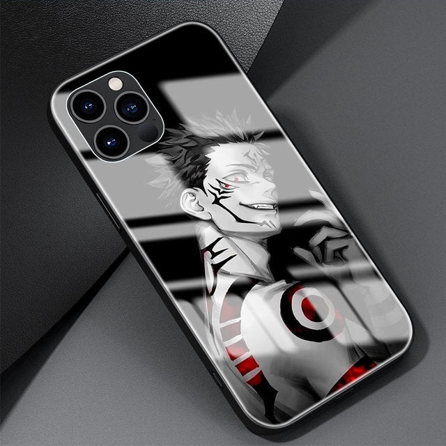 Jujutsu Kaisen Handyhüllen für IPhones (Gehärtetes Glas)