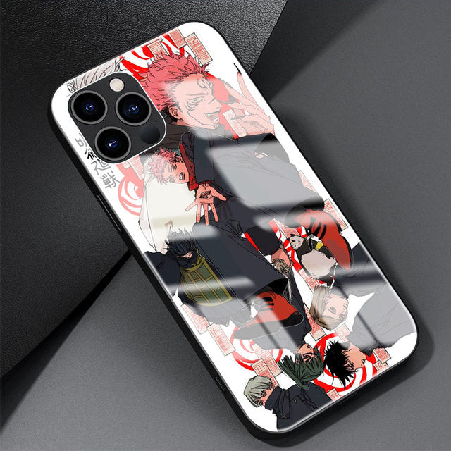 Jujutsu Kaisen Handyhüllen für IPhones (Gehärtetes Glas)