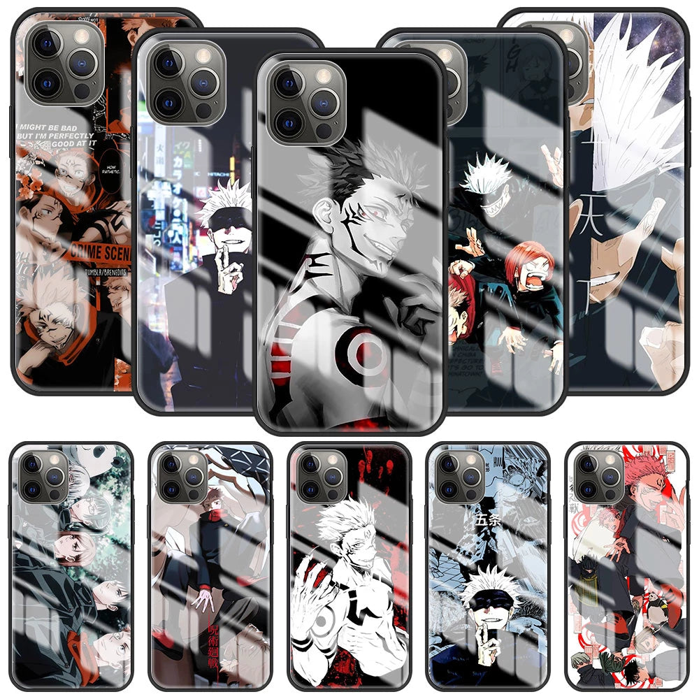 Jujutsu Kaisen Handyhüllen für IPhones (Gehärtetes Glas)