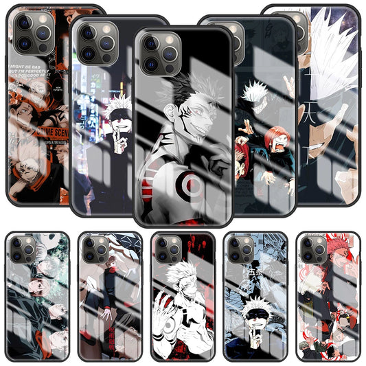 Jujutsu Kaisen Handyhüllen für IPhones (Gehärtetes Glas)