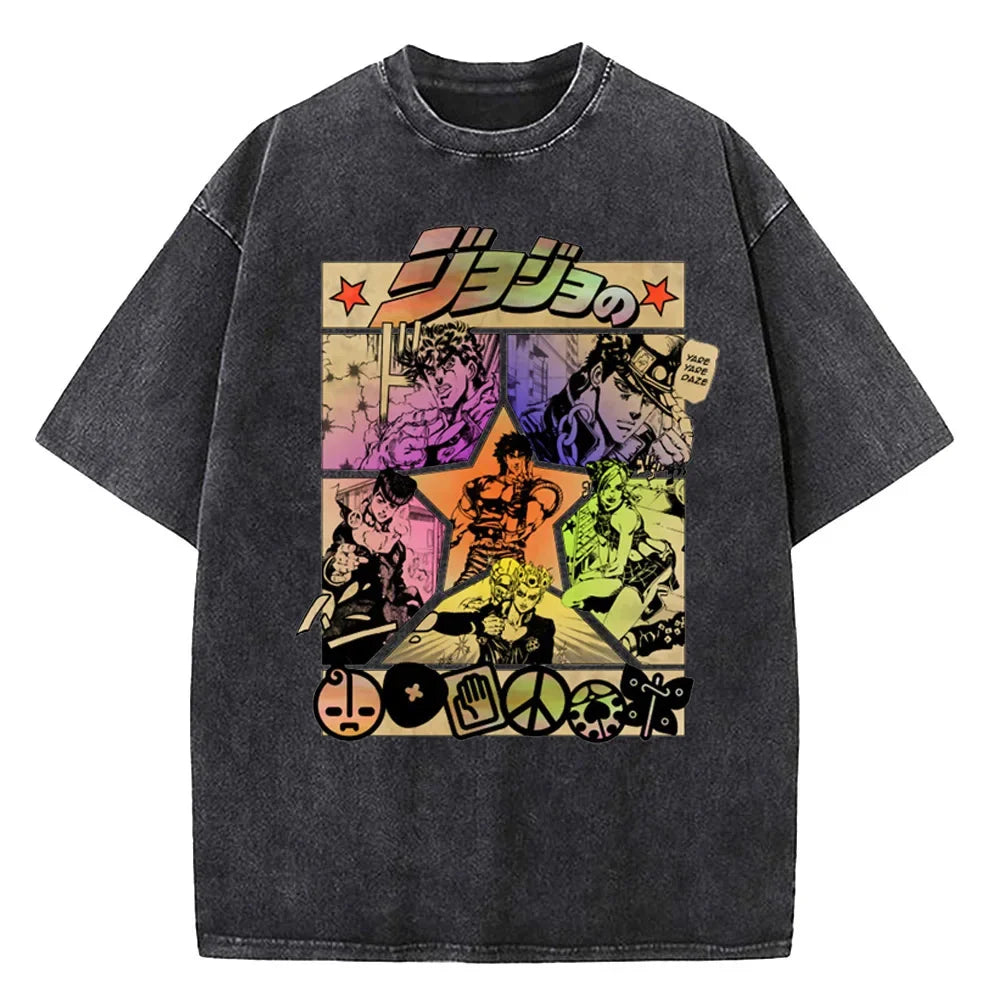 JoJo's Bizarre Adventure Vintage Baumwollen T-Shirt