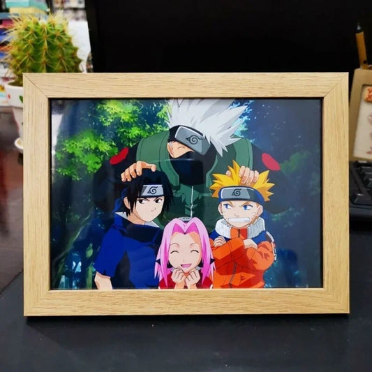 Naruto portrait in wooden frame