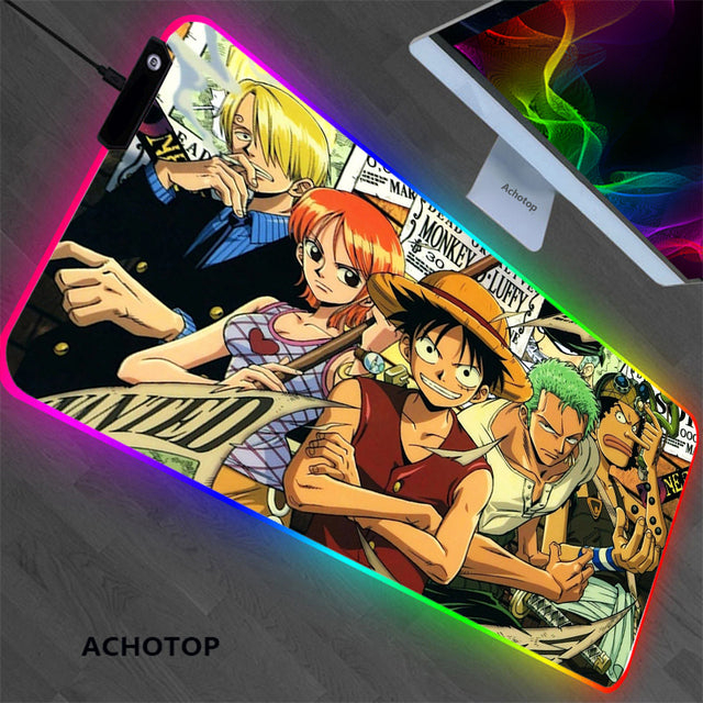 Japanese Anime One Piece Mouse Pad Luffy Extended Large Gaming Long Mousepad  XL Keyboard Mouse Mat Desk Pad for Laptop Computer Home Office 900x400x3  mm,A,700mmX400mm : : Electronics