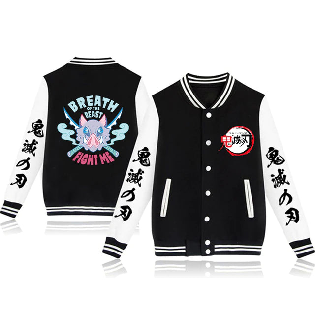 Demon outlet slayer varsity jacket